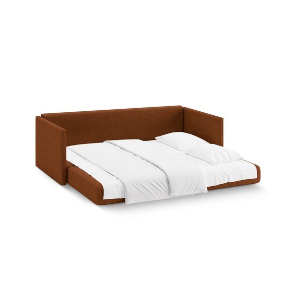 Ženilková rozkladacia pohovka v terakotovej farbe 209 cm Shannon – Cosmopolitan Design-image-3