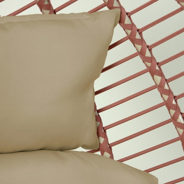 Závesné záhradné kreslo s výpletom v terakotovej farbe so stojanom Kave Home Elianis-image-3