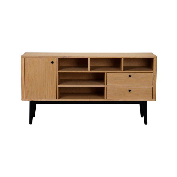 Komoda v dubovom dekore s čiernymi nohami Rowico Vienna, dĺžka 150 cm-image-1