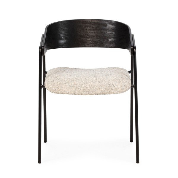 Čierne/béžové čalúnené jedálenské kreslá v súprave s podrúčkami 2 ks Cora – MOME-image-4