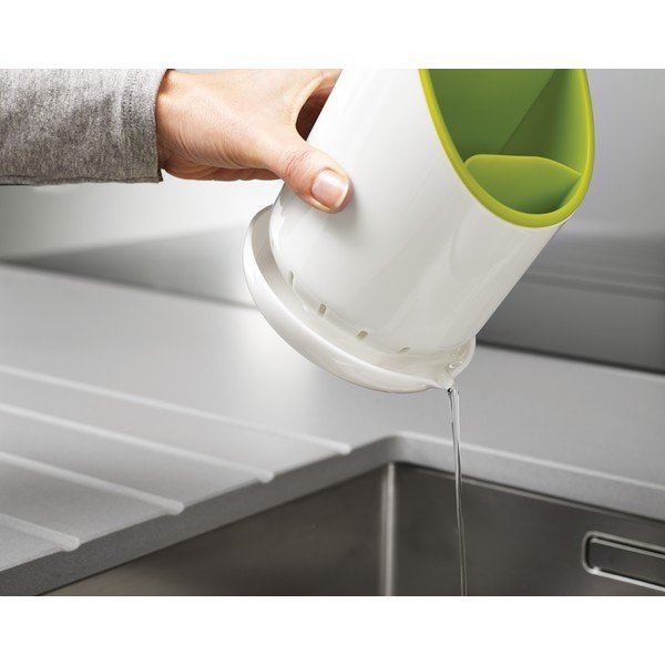 Bielo-zelený odkvapkávací stojan na príbory a kuchynské nástroje Joseph Joseph Dock-image-1