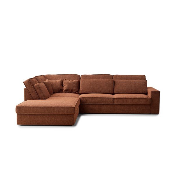 Ženilková rohová pohovka v medenej farbe (ľavý roh/do L) Kirou – Maison de Rêve