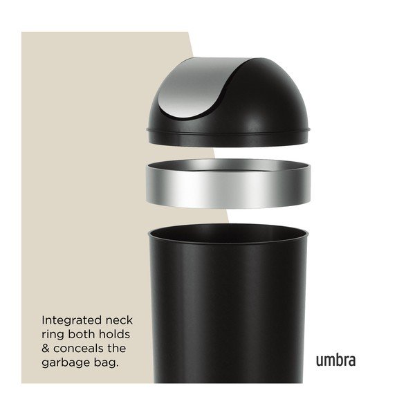 Čierny plastový odpadkový kôš 62 l Venti – Umbra-image-4