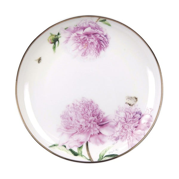 Dezertný tanier z kostného porcelánu Ashdene Pink Peonies, ⌀ 15 cm