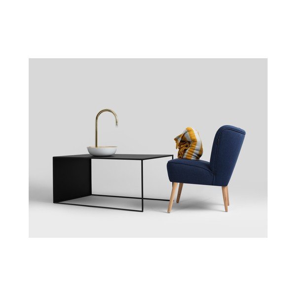 Čierny konferenčný stolík CustomForm 2Wall, dĺžka 100 cm-image-2