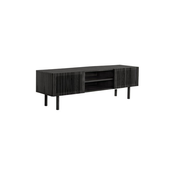 Čierny TV stolík v dekore jaseňa 160x50x43 cm Sion – Jotex