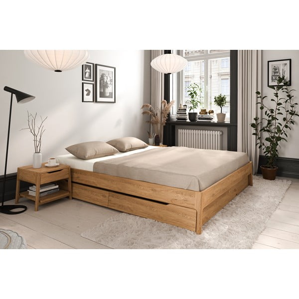 Dvojlôžková posteľ z dubového dreva v prírodnej farbe 180x200 cm Twig – The Beds-image-3