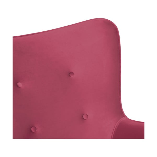 Ružovočervené kreslo a podnožka s podnožou v čiernej farbe Vivonita Cora Velvet-image-4