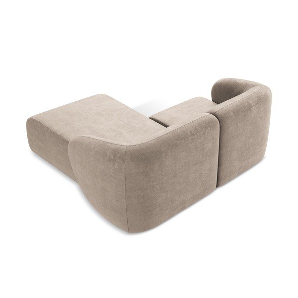 Svetlohnedá ženilková rohová pohovka (pravý roh/s leňoškou) Lani – Makamii-image-3