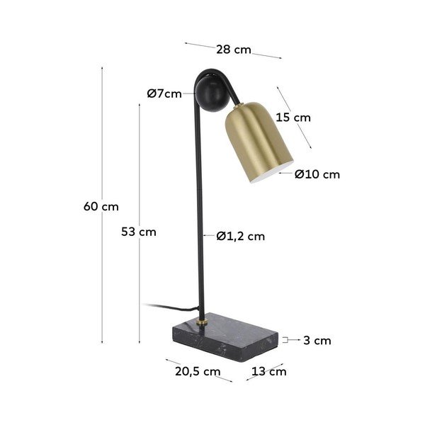 Stolová lampa v čierno-zlatej farbe (výška 60 cm) Natsumi – Kave Home-image-4