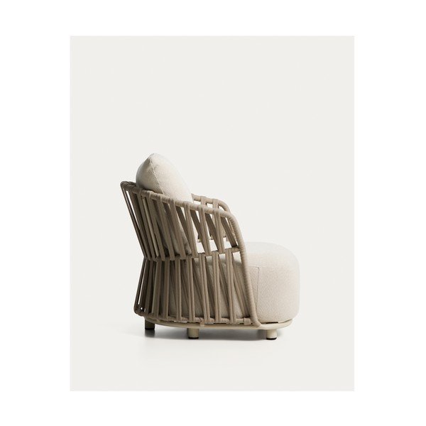Krémovobiele/taupe polstrované záhradné kreslo Osani – Kave Home-image-4