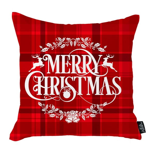 Červená vianočná obliečka na vankúš Mike & Co. NEW YORK Honey Merry Christmas, 45 x 45 cm
