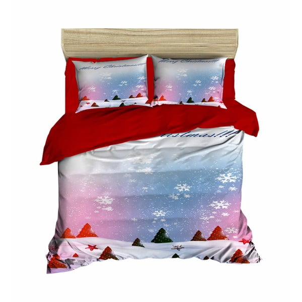 Vianočné obliečky na dvojlôžko s plachtou Nevada, 160 × 220 cm