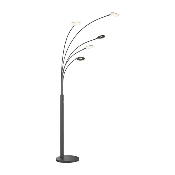Čierna LED stmievateľná stojacia lampa (výška 225 cm) Dent – ​​Fischer & Honsel