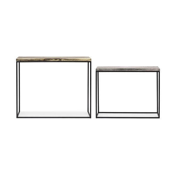 Kovové konzolové stolíky v súprave 2 ks 29x99 cm Amira – Bizzotto-image-3