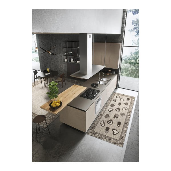 Sivý vysokoodolný kuchynský behúň Webtapetti Lovely Ardesia, 55 × 140 cm
