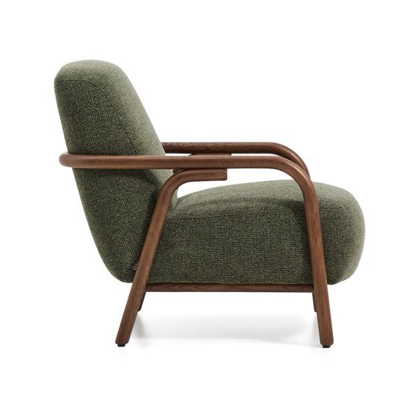 Tmavozelené ženilkové kreslo Sylo – Kave Home-image-3