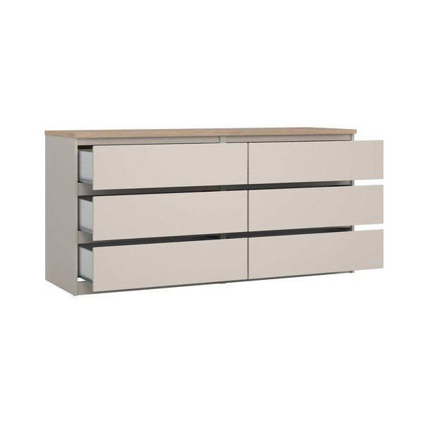 Krémovobiela komoda 154x76x50 cm Naia – Tvilum-image-2