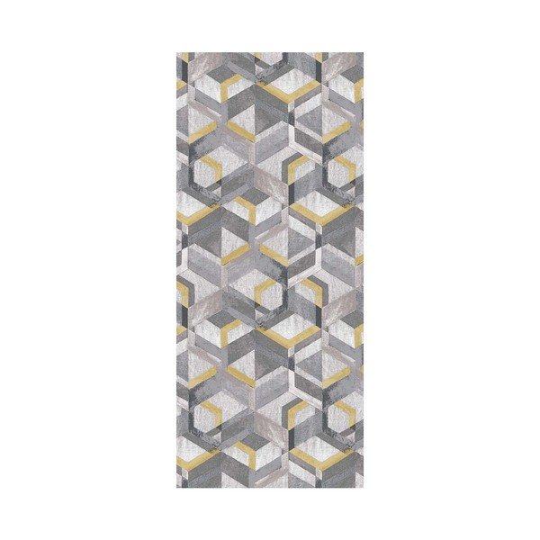 Žlto-sivý behúň Floorita Retro, 60 x 190 cm