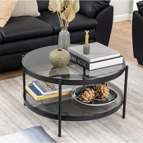 Okrúhly konferenčný stolík so sklenenou doskou ø 79 cm Bayonne - Actona-image-1