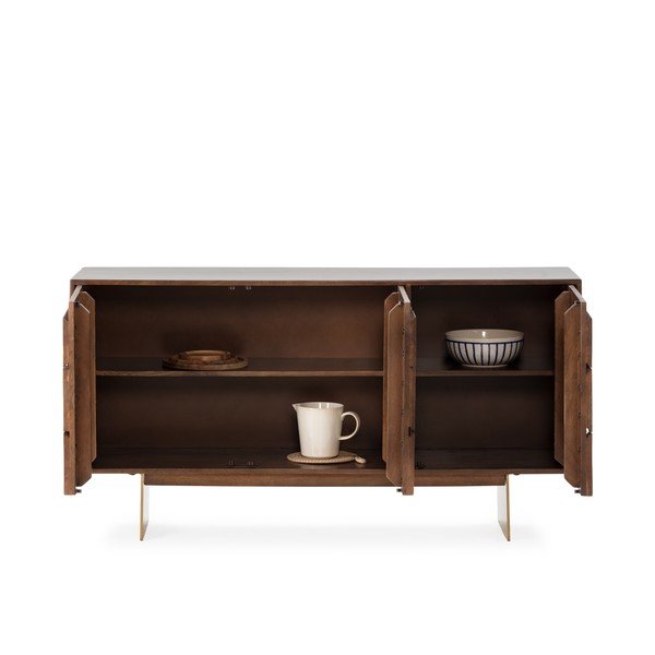 Hnedá komoda z mangového dreva 145x76x40 cm Trisha – MOME-image-4