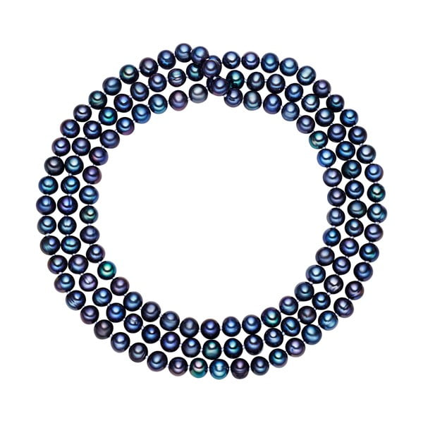 Modrý perlový náhrdelník Chakra Pearls, 120 cm