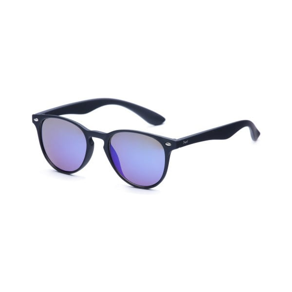 Slnečné okuliare s čiernym rámom a modrými sklami David LocCo Globetrotter Snazzy