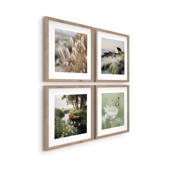 Tlačené obrazy v súprave 4 ks s rámom 30x30 cm Subtle Nature – Styler-image-4