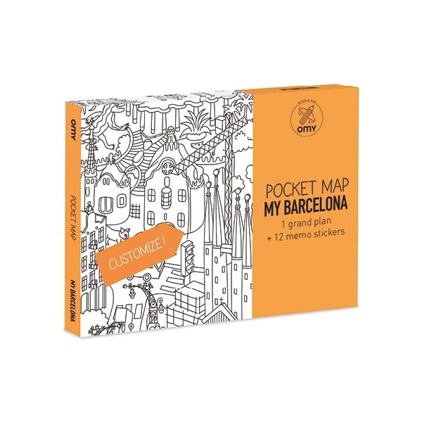 Vrecková omaľovánka mapa Barcelone-image-1