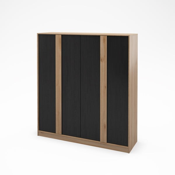 Šatníková skriňa v dekore duba v čierno-prírodnej farbe 180x197,5x53 cm Dennis – Marckeric-image-2