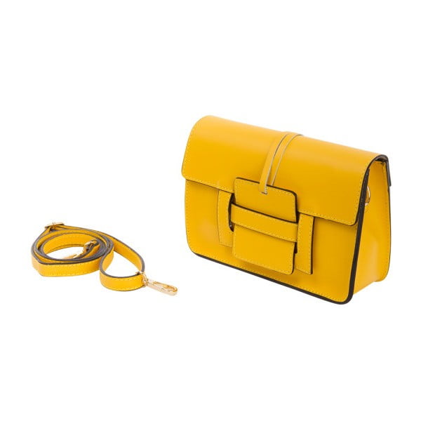 Žltá kabelka z pravej kože Andrea Cardone Paolo