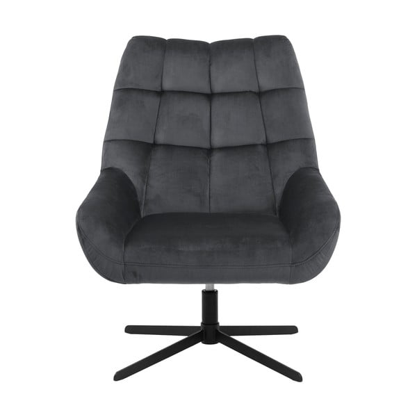 Sivé otočné zamatové kreslo Paris – Actona-image-2