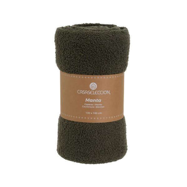 Zelená deka s baránkom 130x160 cm Sherpa Bouclé – Casa Selección-image-4