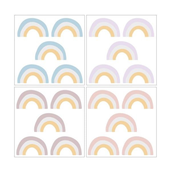 Sada 20 nástenných samolepiek Dekornik Rainbow Light