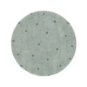 Svetlozelený prateľný ručne tkaný bavlnený detský koberec ø140 cm Round Dot Blue Sage – Lorena Canals
