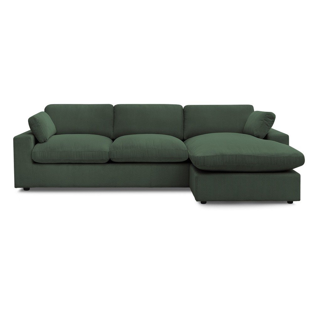 E-shop Zelená menčestrová rohová pohovka Belair – Bobochic Paris