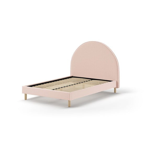 Ružová čalúnená jednolôžková posteľ s roštom 140x200 cm MOON – Vipack-image-2