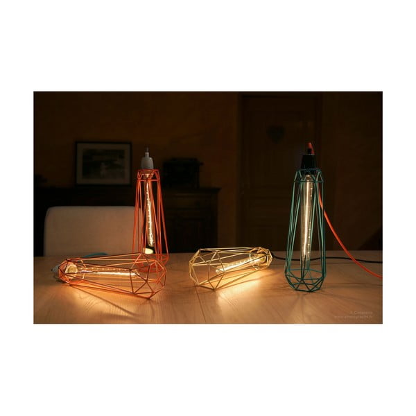 Svietidlo s čiernym tienidlom a červeným káblom Filament Style Diamond #2-image-2