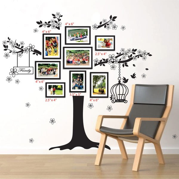 Samolepka na stenu Walplus Strom s rámikmi na fotky