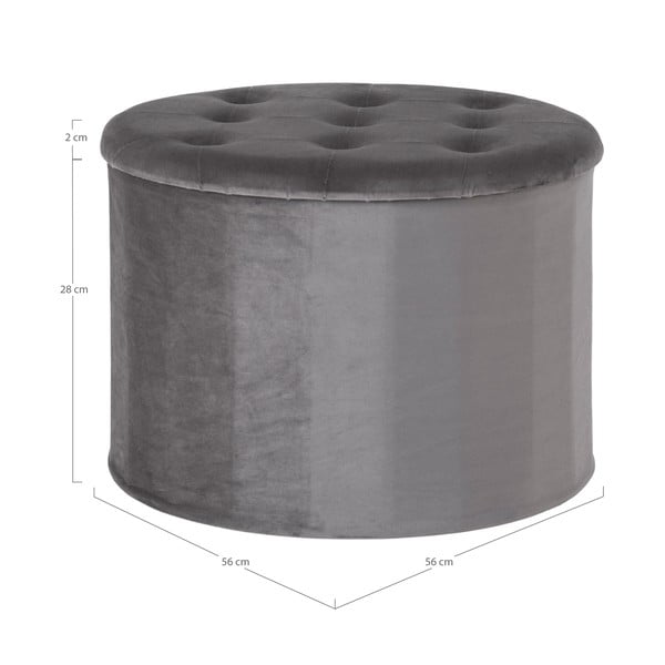 Tmavosivý zamatový taburet Turup - House Nordic-image-2
