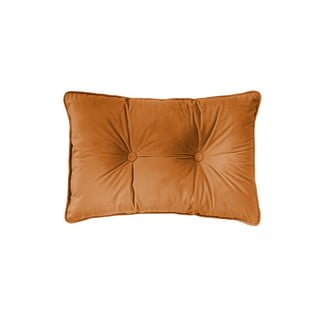 Oranžový vankúš Tiseco Home Studio Velvet Button, 40 x 60 cm