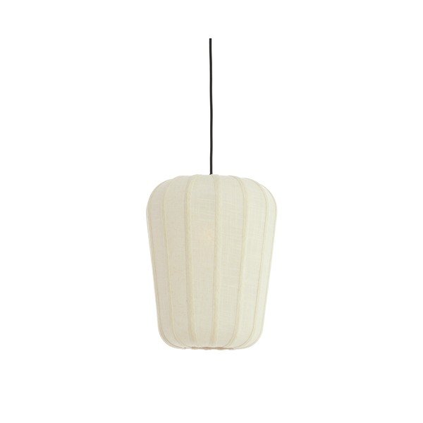 Biele závesné svietidlo s textilným tienidlom ø 10 cm Bibury – Light & Living