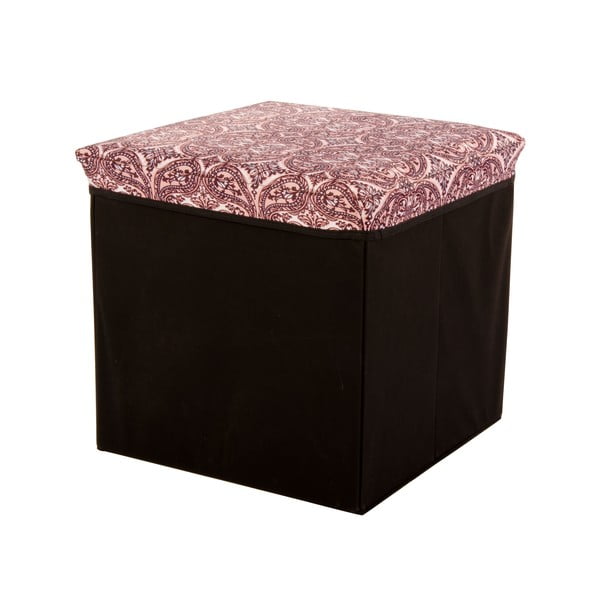 Veľká úložná krabica Puff Black, 38x38 cm
