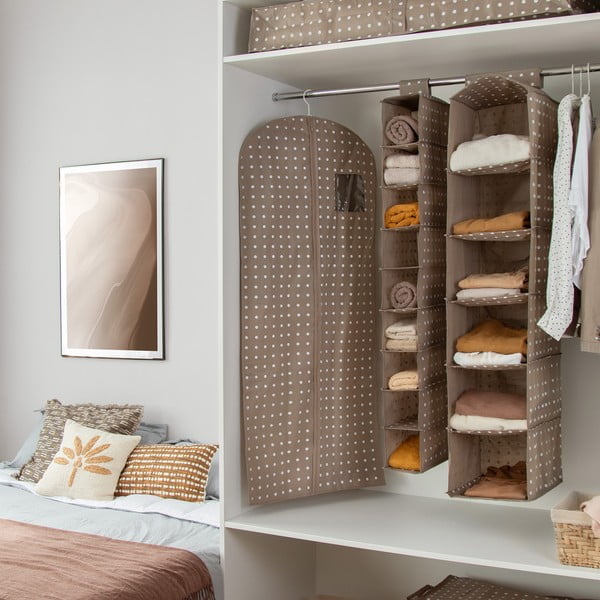 Béžový obal na šaty Compactor Dots, 137 cm-image-1