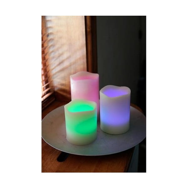 Set troch farebných LED sviečok