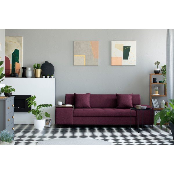 Fialová pohovka s nohami v čiernej farbe Cosmopolitan Design Orlando, 220 cm-image-1