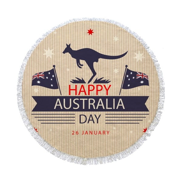 Guľatá plážová osuška Homemania Australia Kangaroo Happy Day, Ø 150 cm
