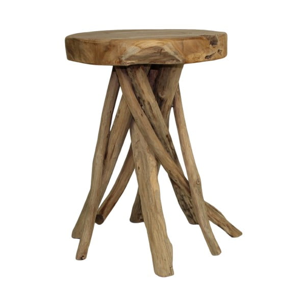 Stolička z teakového dreva HSM collection Branch, ⌀ 33 cm