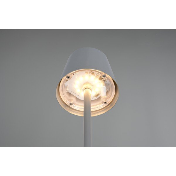 Sivá LED stolová lampa s kovovým tienidlom (výška  21 cm) Diaz – Reality-image-2