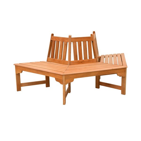 Drevená záhradná lavica v prírodnej farbe Ontario – Garden Pleasure